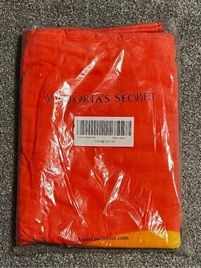NWT Victoria's Secret Coral Orange and Yellow Beach Towel